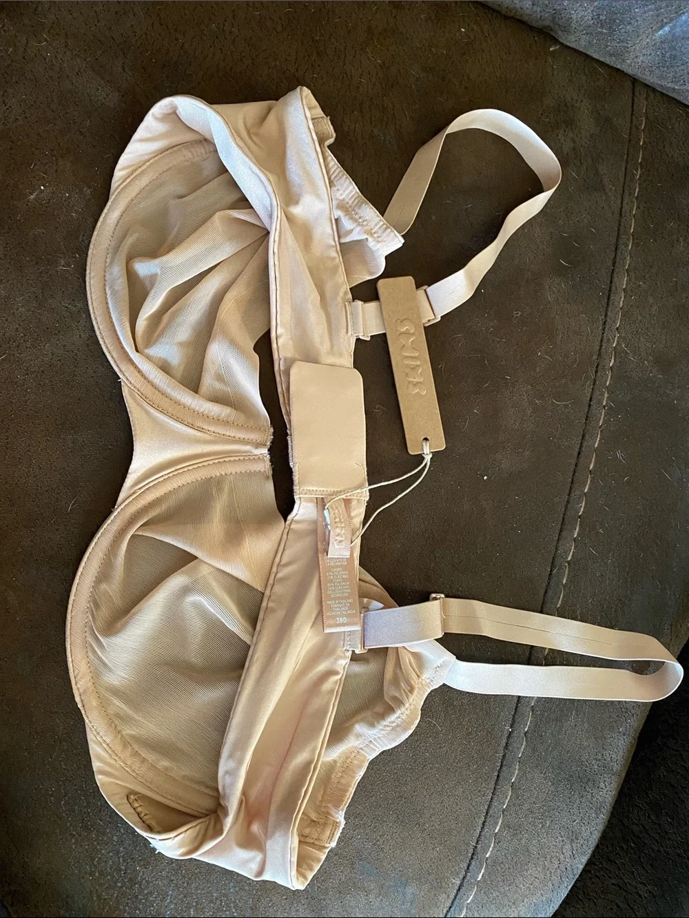 Skims Sheer Satin Underwire Bra in Nude - Picture 4 of 4